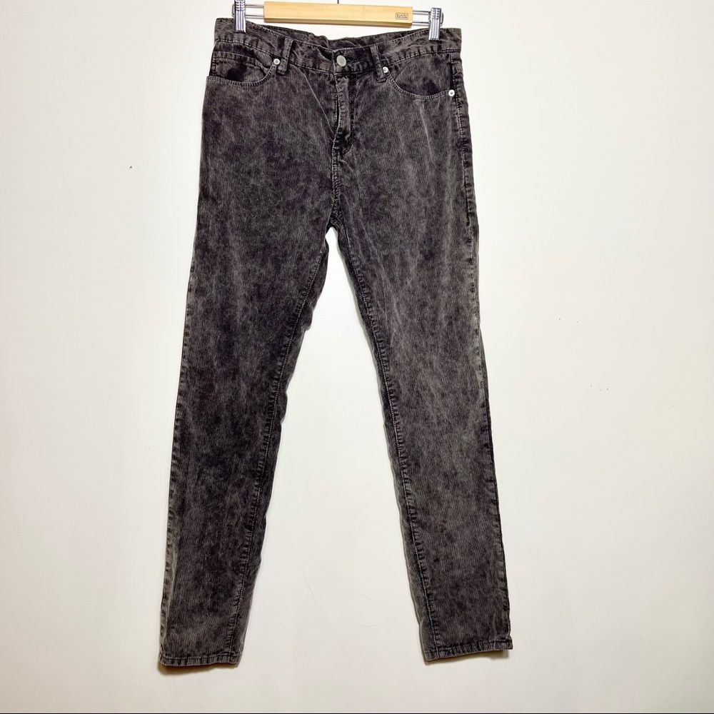 UO Standard Cloth Men's Gray Corduroy Skinny Tapered Pants